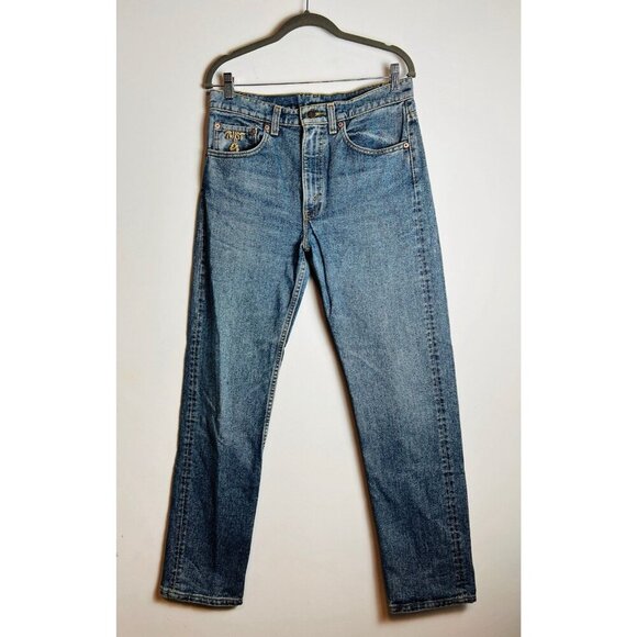 Vintage Levis 505 Jeans Men's 32 Blue Twist Gold Pin - Picture 1 of 10